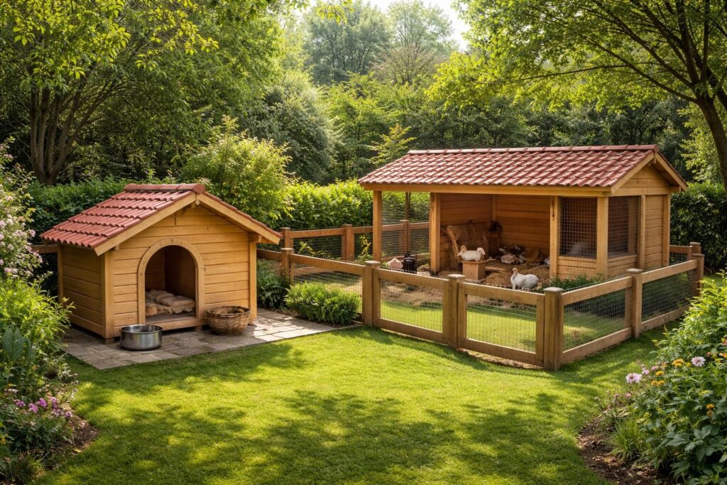 Aménager un coin animalerie dans son jardin avec niche isolée, enclos et abri pour animaux domestiques