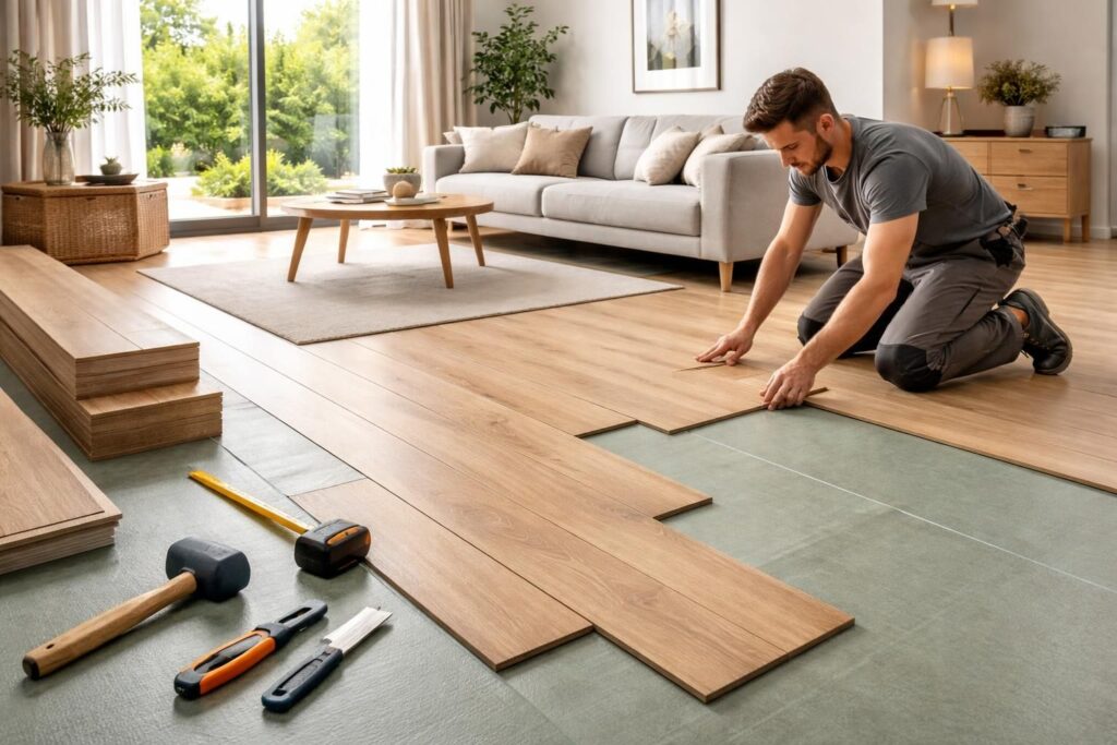 Comment installer un parquet flottant Leroy Merlin dans votre salon