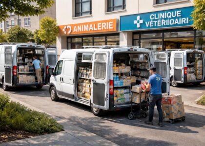Livraison produits animaliers avec des fourgons climatisés Fiat Ducato pour animaleries et cliniques