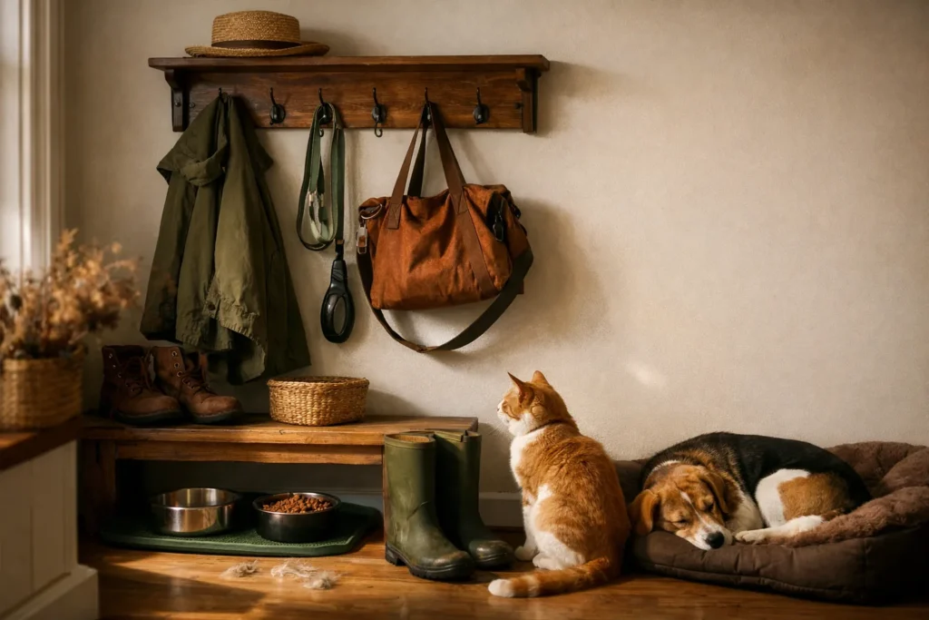 Portemanteau mural : la solution idéale pour une entrée propre quand on vit avec des animaux