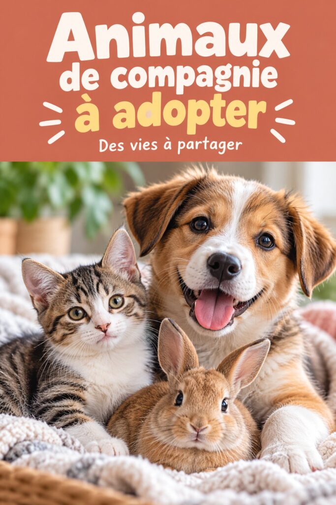 Un chien heureux et une famille réunie, symbolisant l'amour partagé dans l'adoption animale.